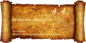 Andorka Ancilla névjegykártya